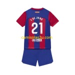 Camisolas de futebol FC Barcelona Frenkie de Jong 21 Criança Equipamento Principal 2023/24 Manga Curta